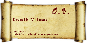 Oravik Vilmos névjegykártya